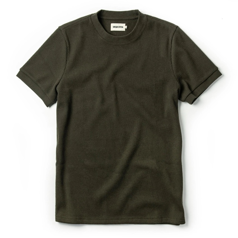 Taylor Stitch The Heavy Bag Waffle Short Sleeve
in Olive 42L